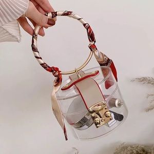 Acrylic Metal handle Transparent Clutch Bag